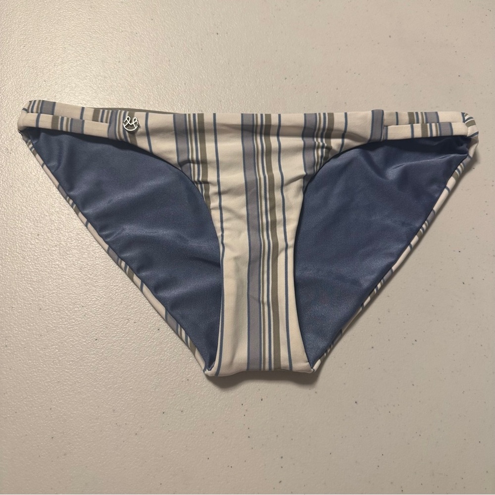 Maaji Blue and White Striped Bikini Bottom